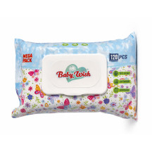 Șervețele umede Baby Wish, 120 șervețele