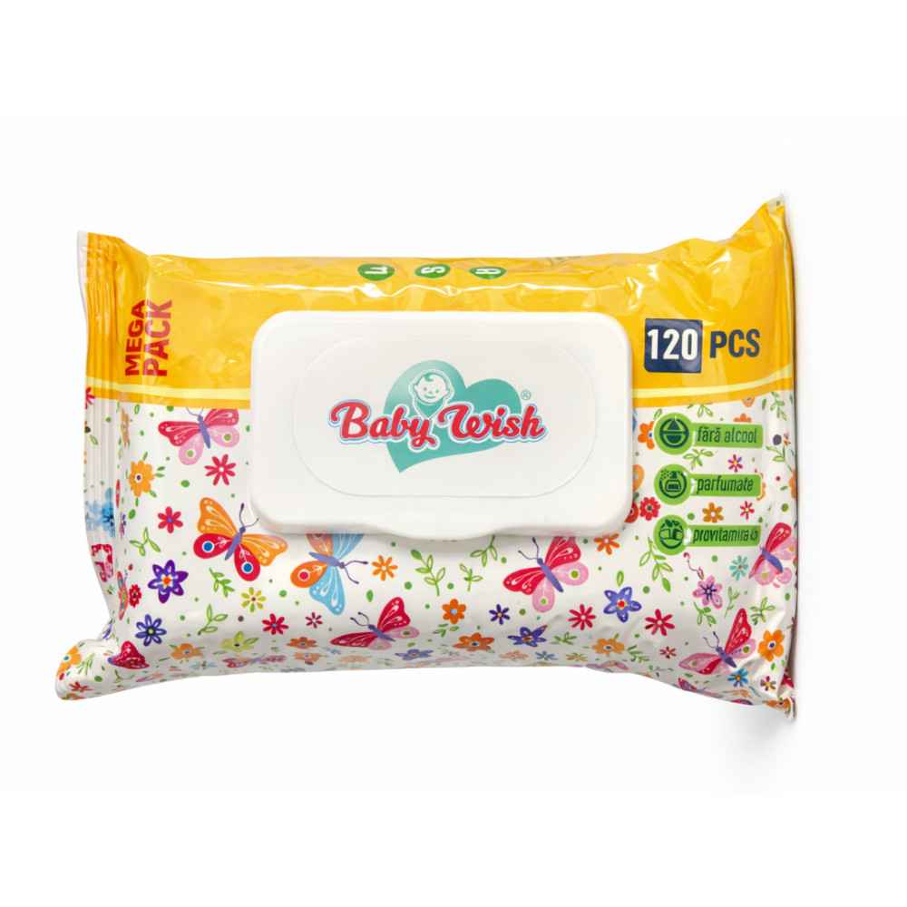 Șervețele umede Baby Wish, 120 șervețele
