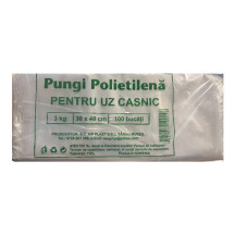 Pungi din polietilenă pentru uz casnic, 3 kg